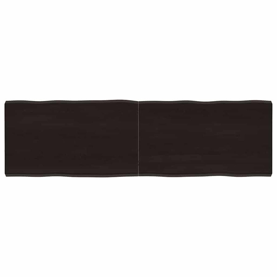 Table Top Dark Brown 140x40x(2-4) cm Live Edge