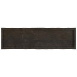 Table Top Dark Brown 140x40x(2-4) cm Treated Solid Wood Live Edge - Side View