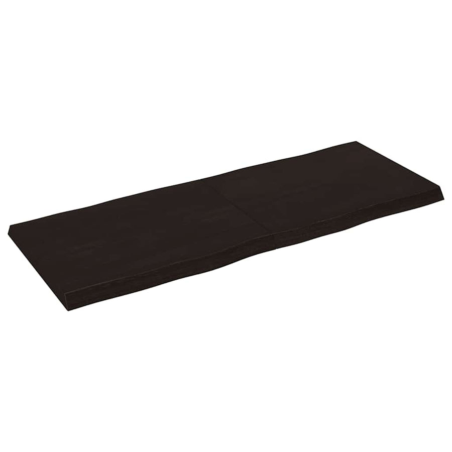 Table Top Dark Brown 140x50x(2-4) cm Live Edge