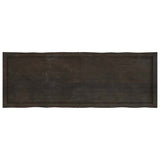 Table Top Dark Brown 140x50x(2-4) cm Treated Solid Wood Live Edge - Side View