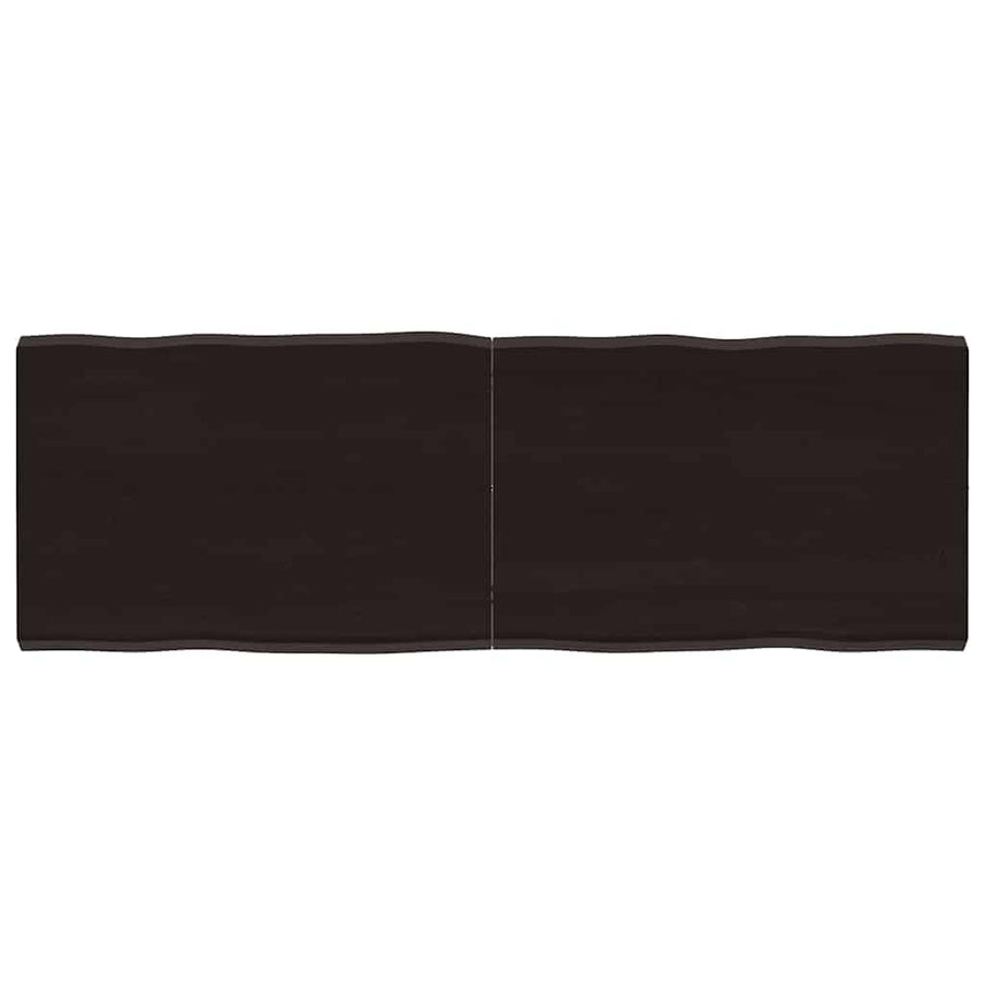 Table Top Dark Brown 140x50x(2-4) cm Live Edge