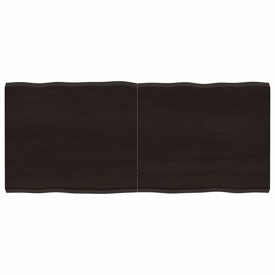 Table Top Dark Brown 140x60x(2-4) cm Live Edge