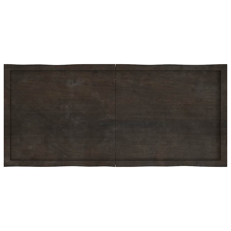 Table Top Dark Brown 140x60x(2-4) cm Live Edge