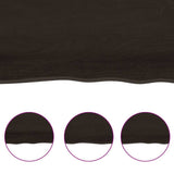 Table Top Dark Brown 140x60x(2-4) cm Treated Solid Wood Live Edge - Rear View
