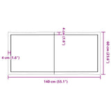 Table Top Dark Brown 140x60x(2-4) cm Treated Solid Wood Live Edge - Extra Image