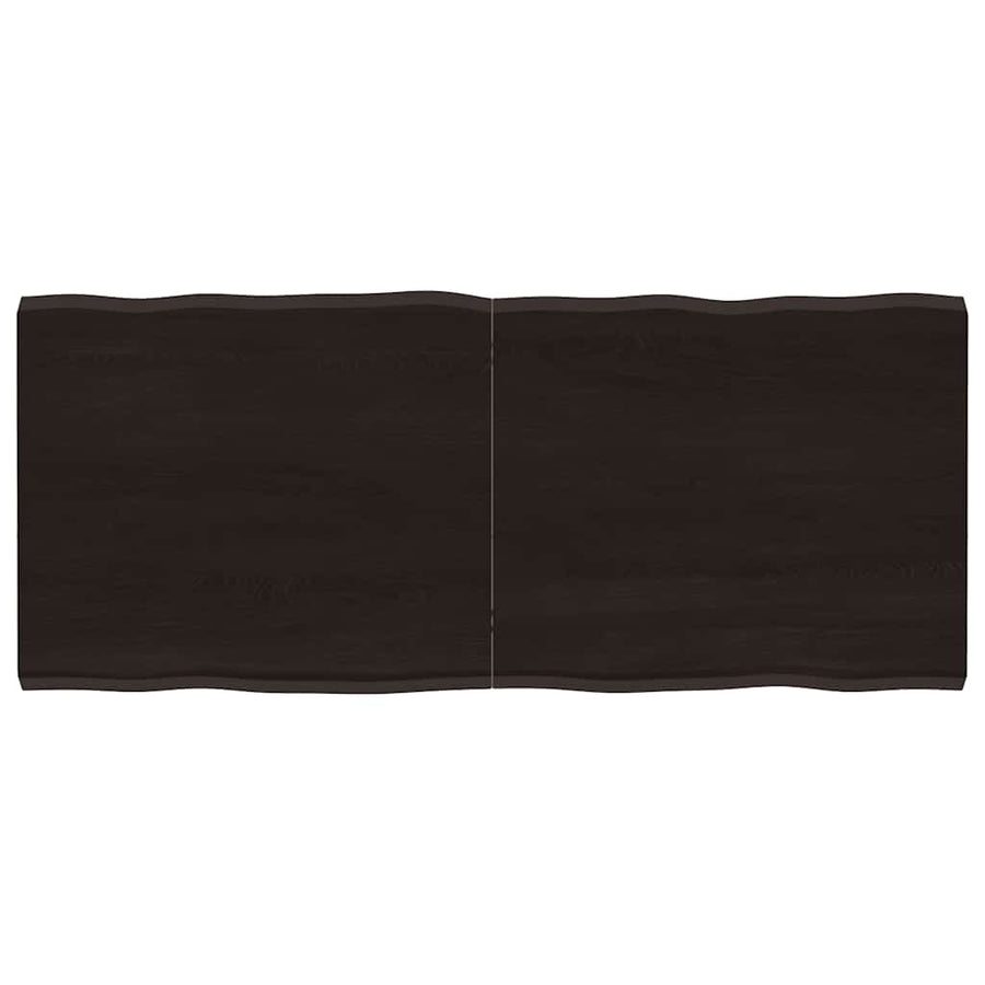 Table Top Dark Brown 140x60x(2-4) cm Live Edge