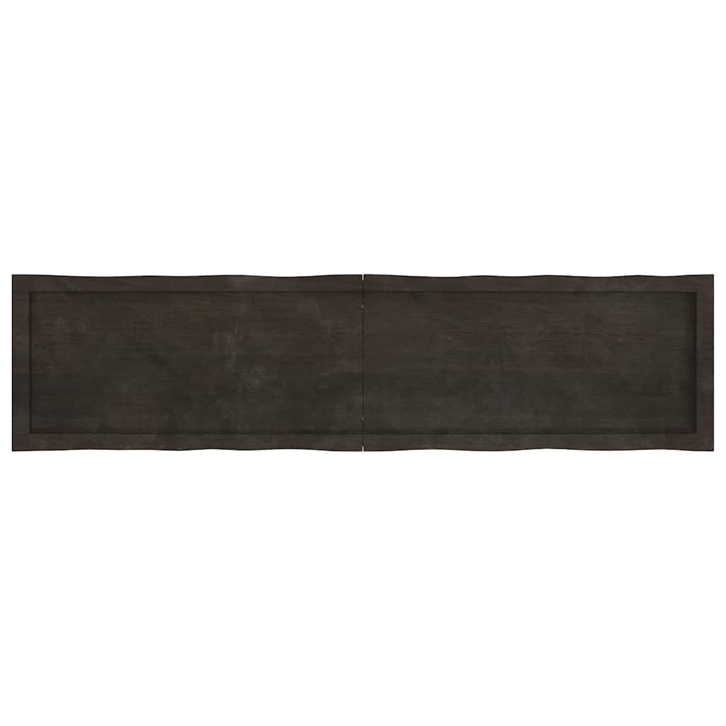 Table Top Dark Brown 160x40x(2-4) cm Treated Solid Wood Live Edge