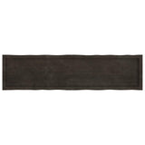 Table Top Dark Brown 160x40x(2-4) cm Treated Solid Wood Live Edge - Side View