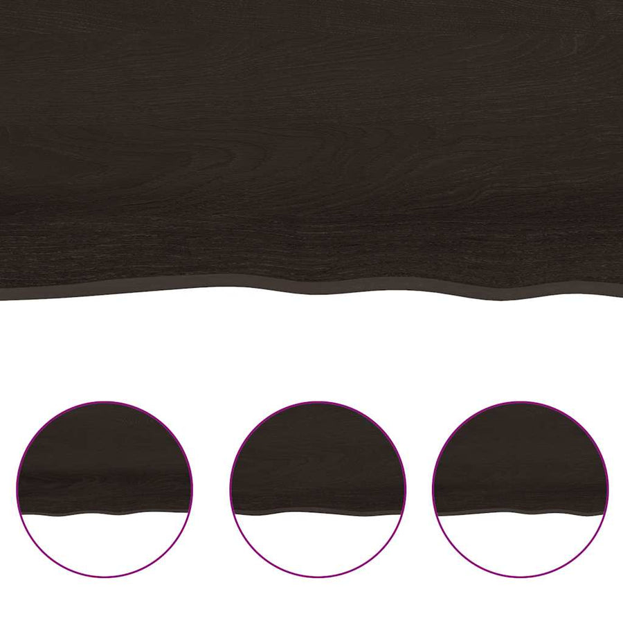 Table Top Dark Brown 160x40x(2-4) cm Live Edge