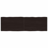 Table Top Dark Brown 160x50x(2-4) cm Treated Solid Wood Live Edge