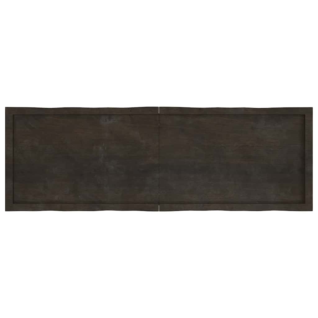 Table Top Dark Brown 160x50x(2-4) cm Treated Solid Wood Live Edge
