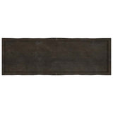 Table Top Dark Brown 160x50x(2-4) cm Treated Solid Wood Live Edge - Side View