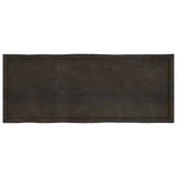 Table Top Dark Brown 160x60x(2-4) cm Treated Solid Wood Live Edge - Side View