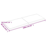 Table Top Dark Brown 160x60x(2-4) cm Treated Solid Wood Live Edge