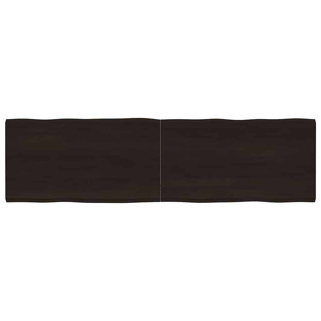 Table Top Dark Brown 180x50x(2-4) cm Treated Solid Wood Live Edge