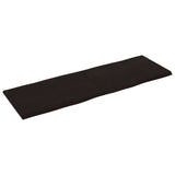 Table Top Dark Brown 180x60x(2-4) cm Treated Solid Wood Live Edge - Front View