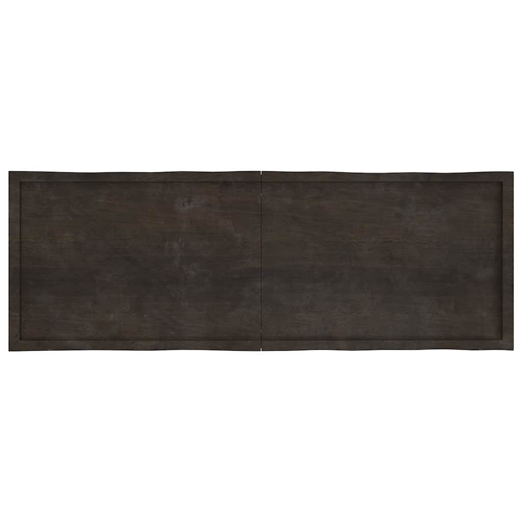 Table Top Dark Brown 180x60x(2-4) cm Treated Solid Wood Live Edge