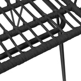 3 Piece Garden Dining Set Black Poly Rattan - Close-Up Angle
