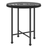 3 Piece Garden Dining Set Black Poly Rattan