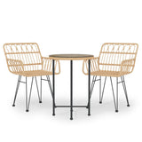 3 Piece Garden Dining Set Poly Rattan