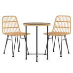3 Piece Garden Dining Set Poly Rattan