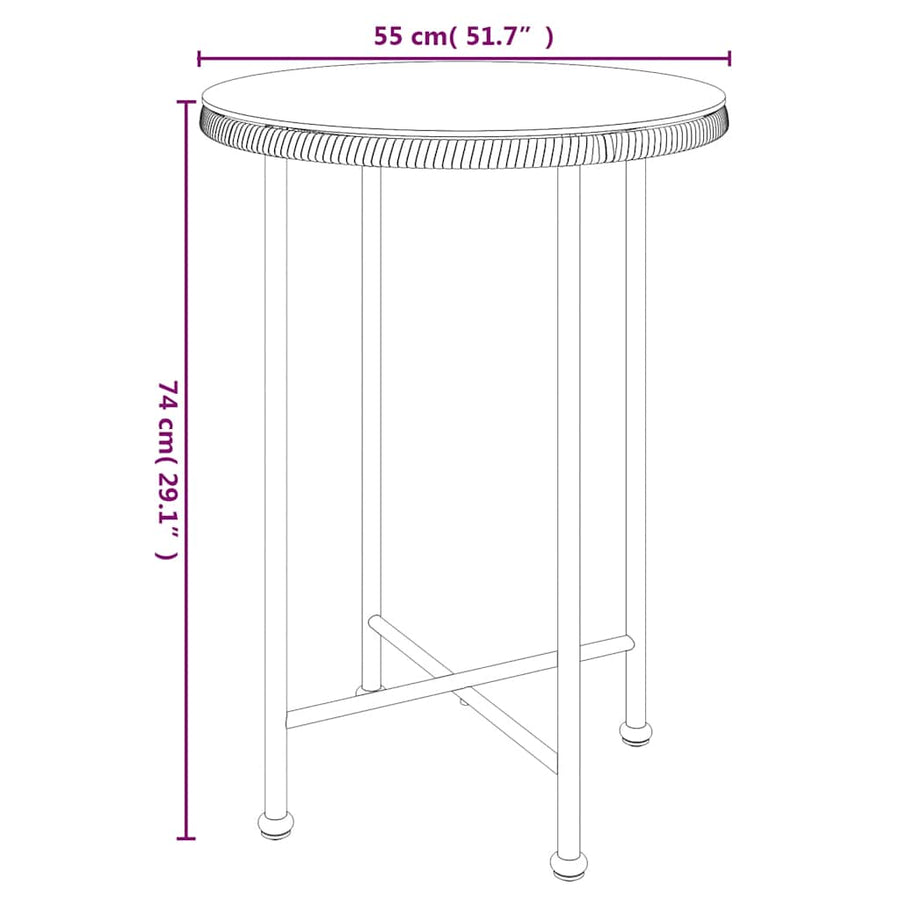 3 Piece Garden Dining Set Poly Rattan