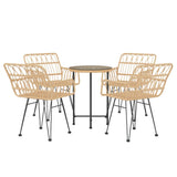5 Piece Garden Dining Set Poly Rattan - Side View