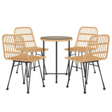 5 Piece Garden Dining Set Poly Rattan - Side View