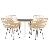5 Piece Garden Dining Set Poly Rattan - Side View