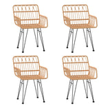 5 Piece Garden Dining Set Poly Rattan - Top-Down View