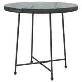 5 Piece Garden Dining Set Black Poly Rattan - Low Angle