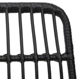 5 Piece Garden Dining Set Black Poly Rattan - Rear View