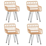 5 Piece Garden Dining Set Poly Rattan - Top-Down View