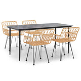 5 Piece Garden Dining Set Poly Rattan