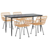 5 Piece Garden Dining Set Poly Rattan