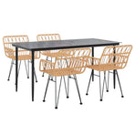 5 Piece Garden Dining Set Poly Rattan
