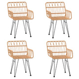 5 Piece Garden Dining Set Poly Rattan - Top-Down View