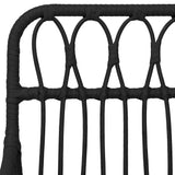 7 Piece Garden Dining Set Black Poly Rattan - Rear View