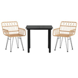 3 Piece Garden Dining Set Poly Rattan