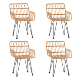 5 Piece Garden Dining Set Poly Rattan - Top-Down View