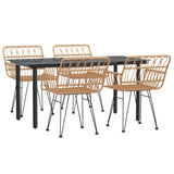 5 Piece Garden Dining Set Poly Rattan - Side View