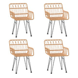 5 Piece Garden Dining Set Poly Rattan - Top-Down View