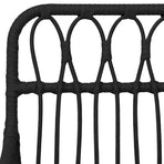5 Piece Garden Dining Set Black Poly Rattan