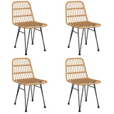 5 Piece Garden Dining Set Poly Rattan - Top-Down View