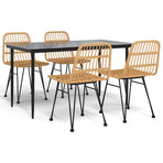 5 Piece Garden Dining Set Poly Rattan