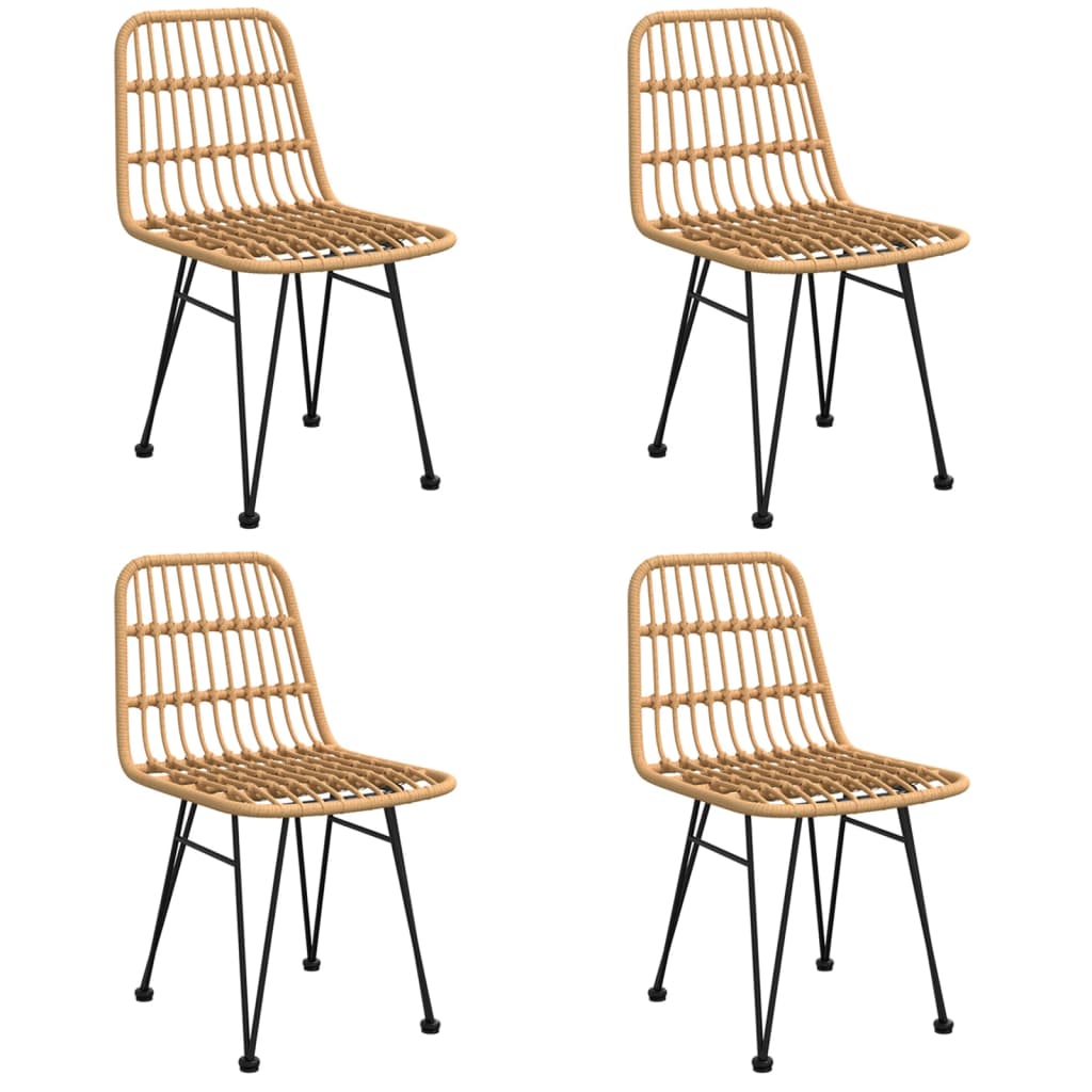 5 Piece Garden Dining Set Poly Rattan