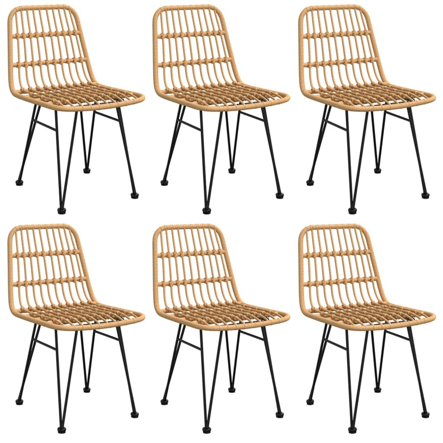 7 Piece Garden Dining Set Poly Rattan