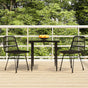 3 Piece Garden Dining Set Black Poly Rattan