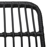 5 Piece Garden Dining Set Black Poly Rattan - Rear View