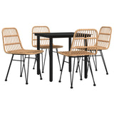 5 Piece Garden Dining Set Poly Rattan - Side View